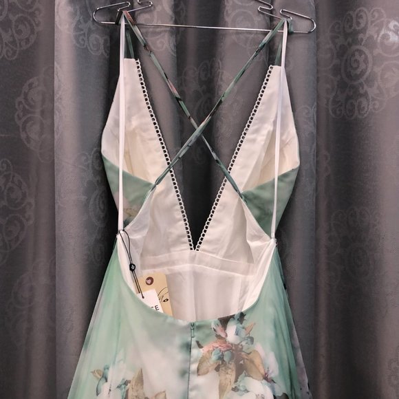 Alyce Sleek Sexy Prom Dress, BACKLESS Size 14, Aline Leg Slit Bridesmaid Formal - Picture 12 of 15